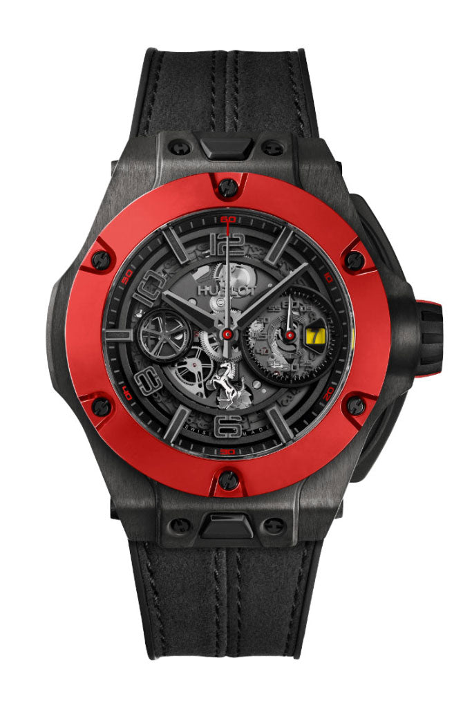 Hublot Big Bang Unico Ferrari Red Ceramic Chronograph Automatic Black Dial Watch 402.QF.0110.WR