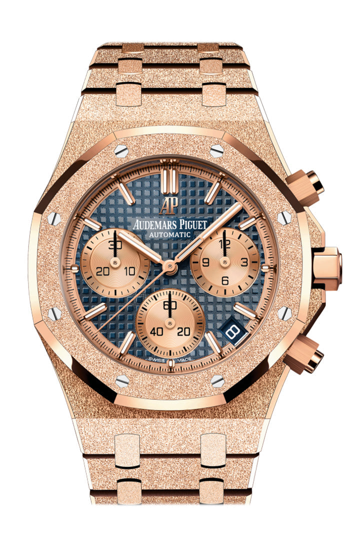 Audemars Piguet Royal Oak 41 Chronograph Blue Dial Frosted  Rose Gold 26239OR.GG.1224OR.01