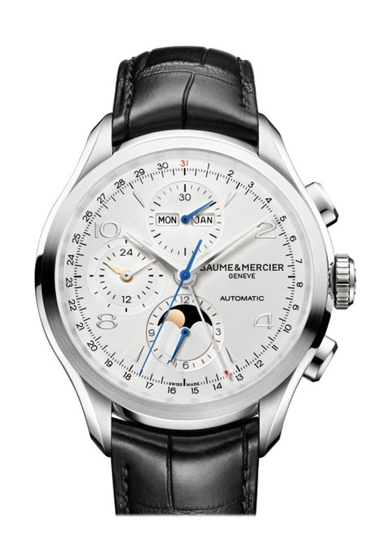 Baume & Mercier And Clifton Moonphase Complete Calender Chronogragh 10278 Silver Watch