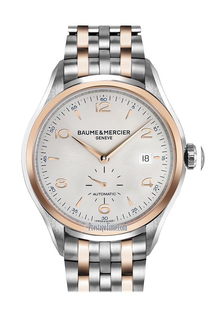 Baume & Mercier Clifton Automatic Silver Rose Gold Watch 10140