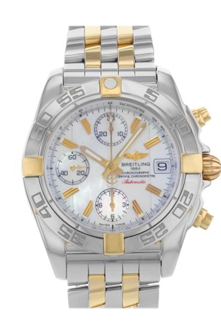 Breitling Chrono Galactic White Dial Chronograph Stainless Steel Mens Watch B13358L2 Wht Stick