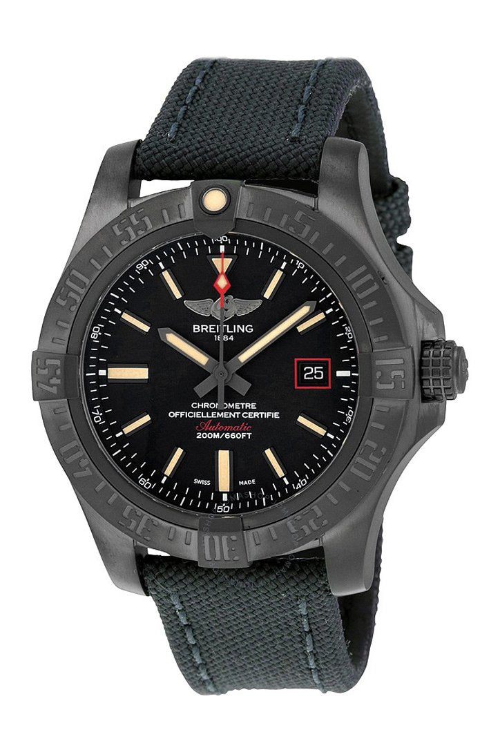 Breitling Avenger Blackbird Black Fabric Stap V1731110 Bd74 Watch