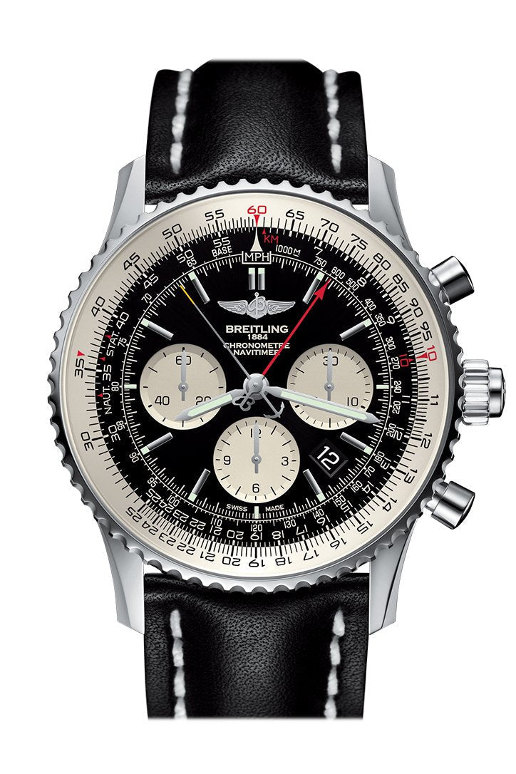 Breitling Navitimer Rattrapante Chronograph Automatic Black Dial Mens Watch Ab031021