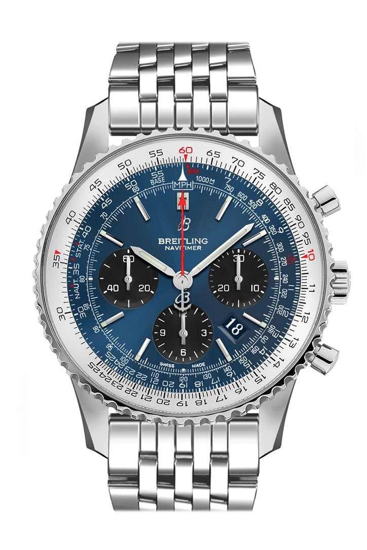 Breitling Navitimer 1 Chronograph Automatic Chronometer Blue Dial Mens Watch Ab0121211 C1A1