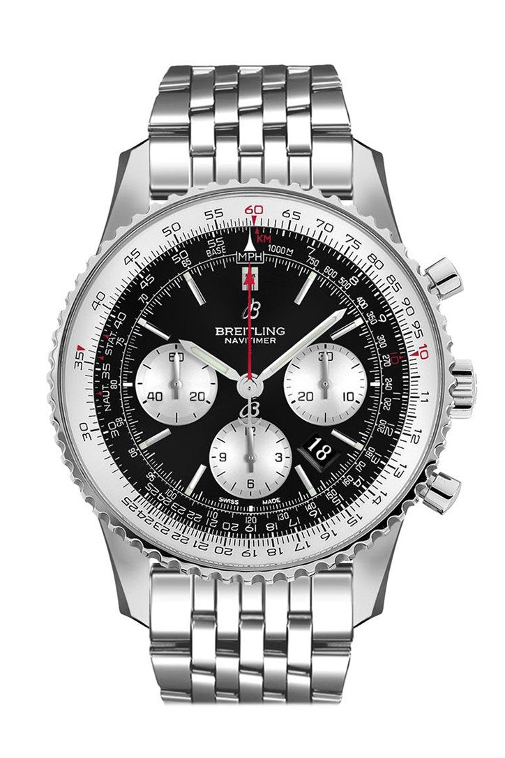 Breitling Navitimer 1 Chronograph Automatic Chronometer Black Dial Mens Watch Ab0127211 B1A1
