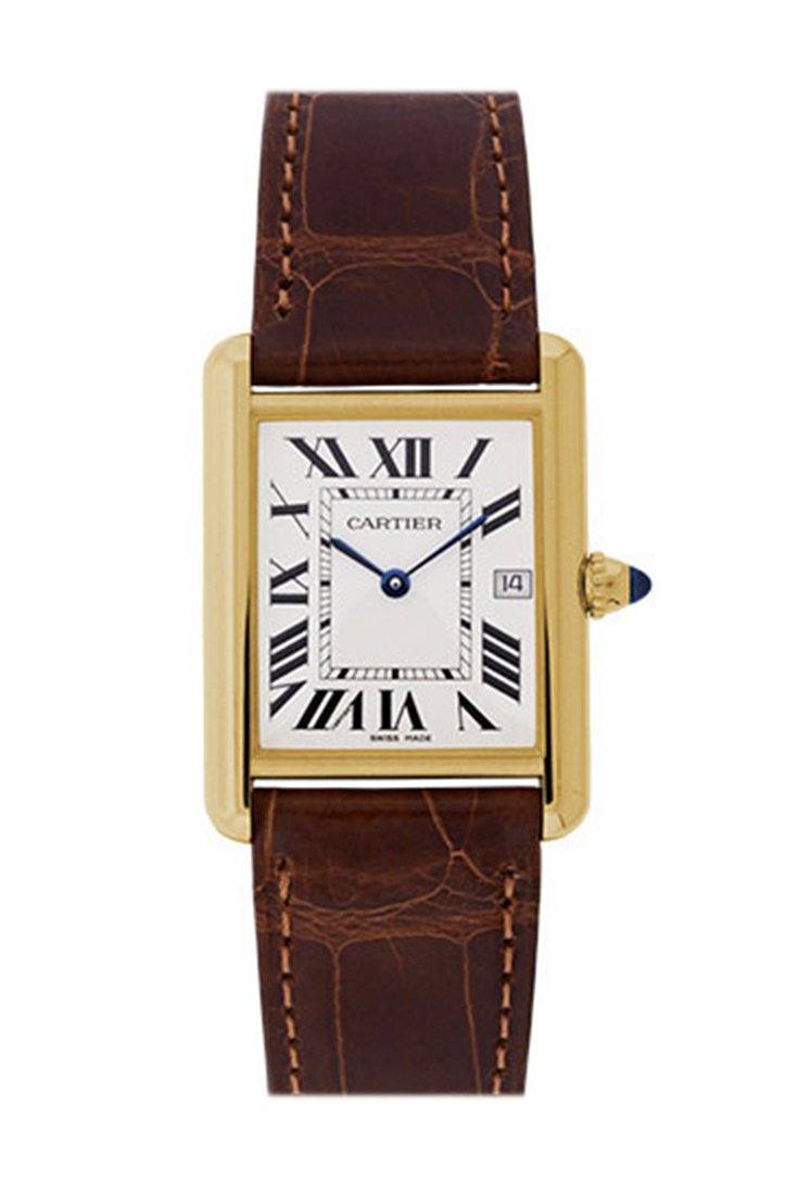 Bernie Robbins Jewelers - The Tank Louis Cartier watch is a beautifully  crafted, stylish timepiece. With an 18k yellow gold case and an  alligator-skin strap, this Cartier watch is a perfect way
