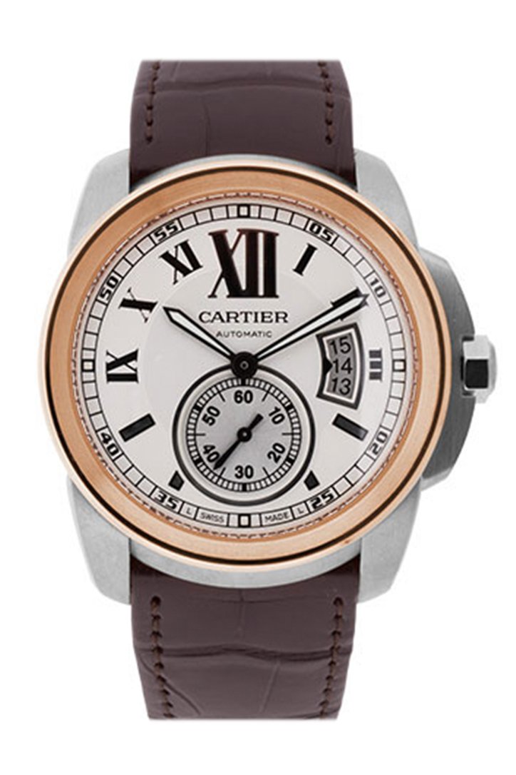 까르띠에 Cartier Calibre De Mechanical Silver Dial Men's Watch W7100039