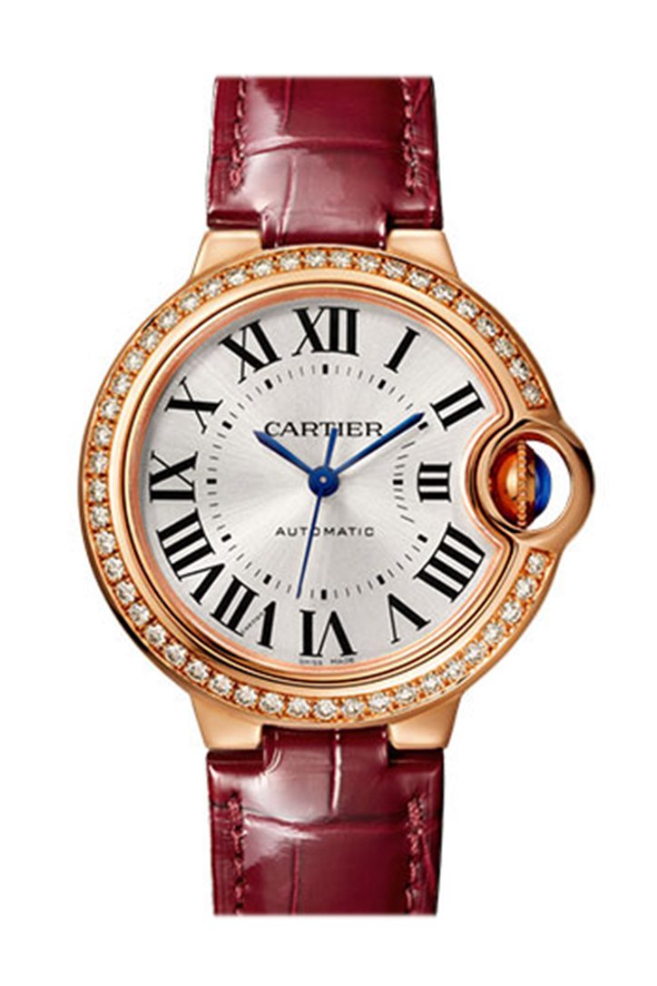 까르띠에 발롱블루 Cartier Ballon Bleu Automatic 18kt Rose Gold Diamond Ladies Watch WJBB0033