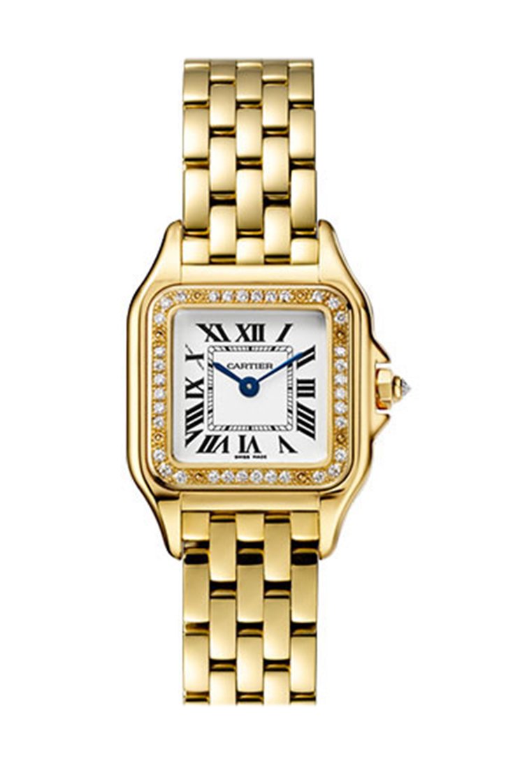 팬더 드 까르띠에 Cartier Panther Small with Diamond Bezel  Yellow Gold Ladies Watch WJPN0015