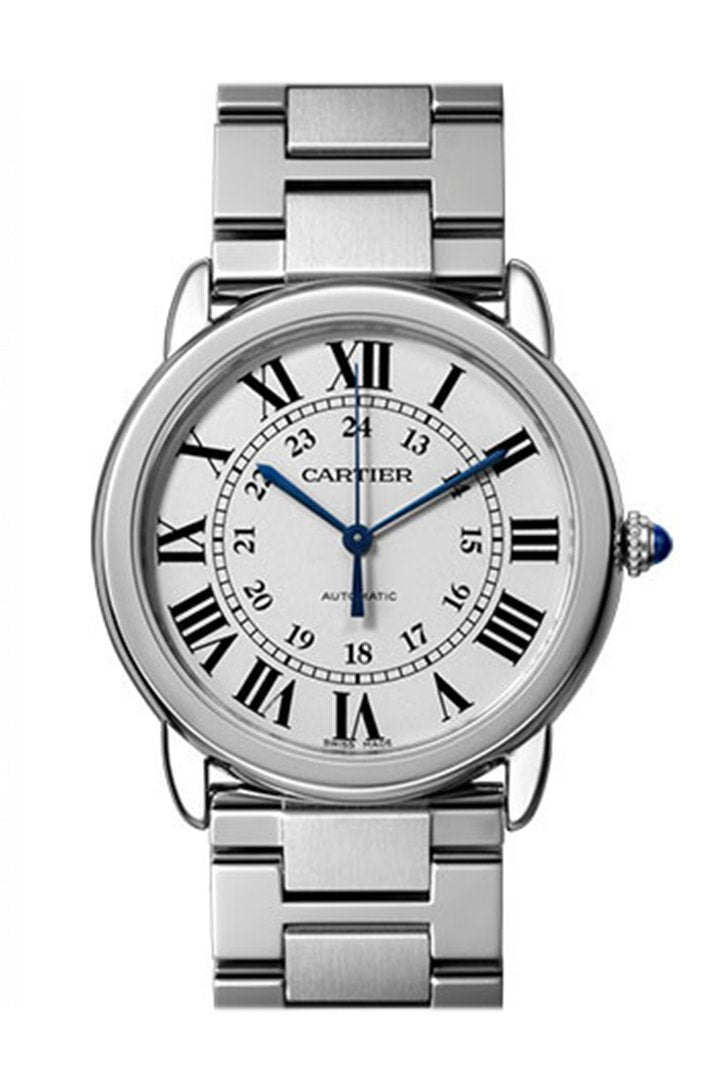 까르띠에 론드 솔로 Cartier Ronde Solo Silver Opaline Automatic Ladies Watch WSRN0012