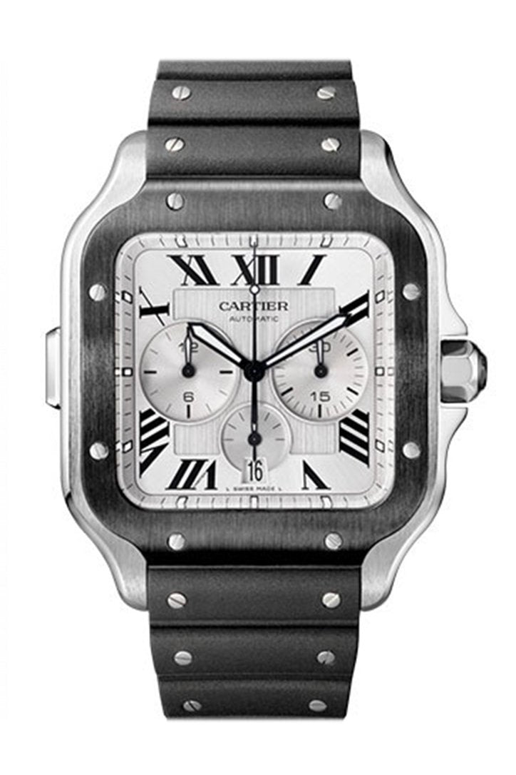 Cartier Santos XL Chronograph Automatic Silver Dial Men's Watch WSSA0017