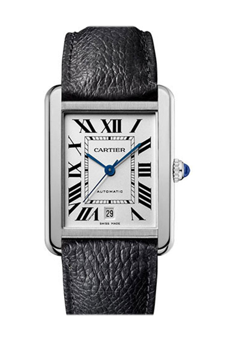 까르띠에 산토스-뒤몽  Cartier Santos-Dumont Quartz Silver Dial Men's Watch WSSA0022