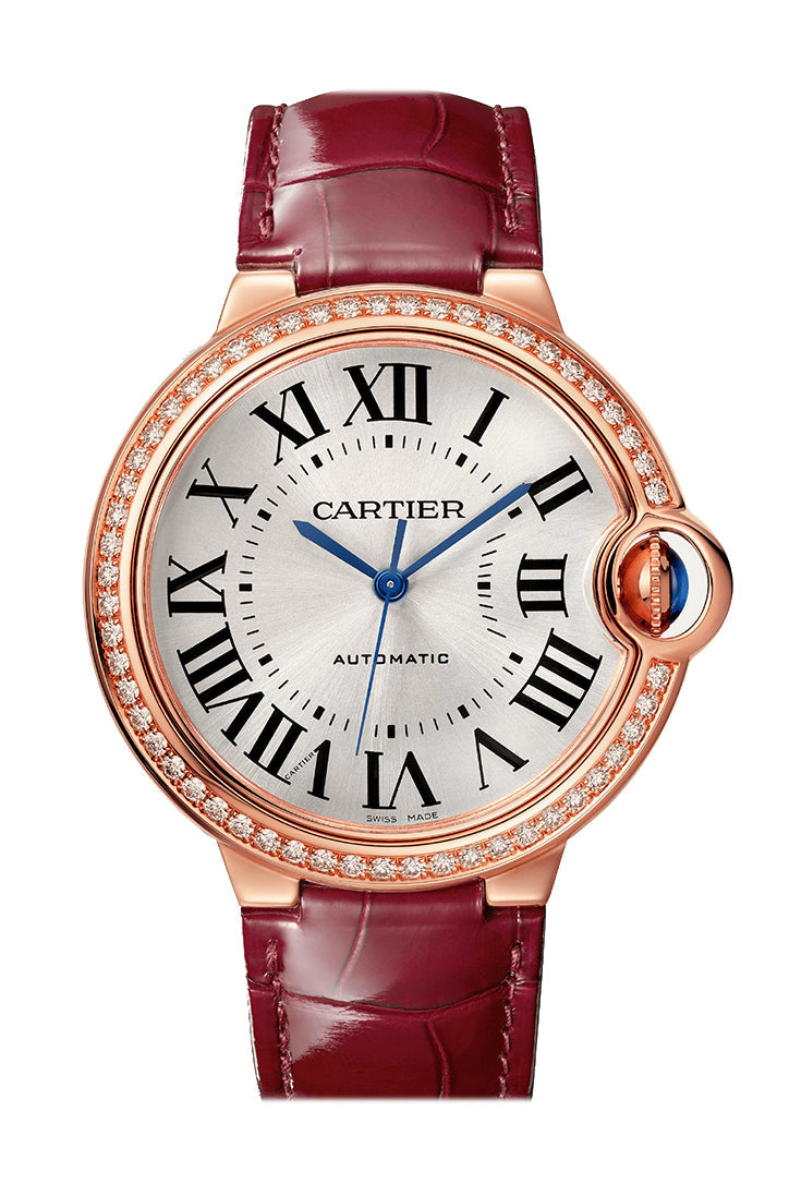 Cartier Ballon Bleu 36mm Diamond Bezel Rose Gold WJBB0034