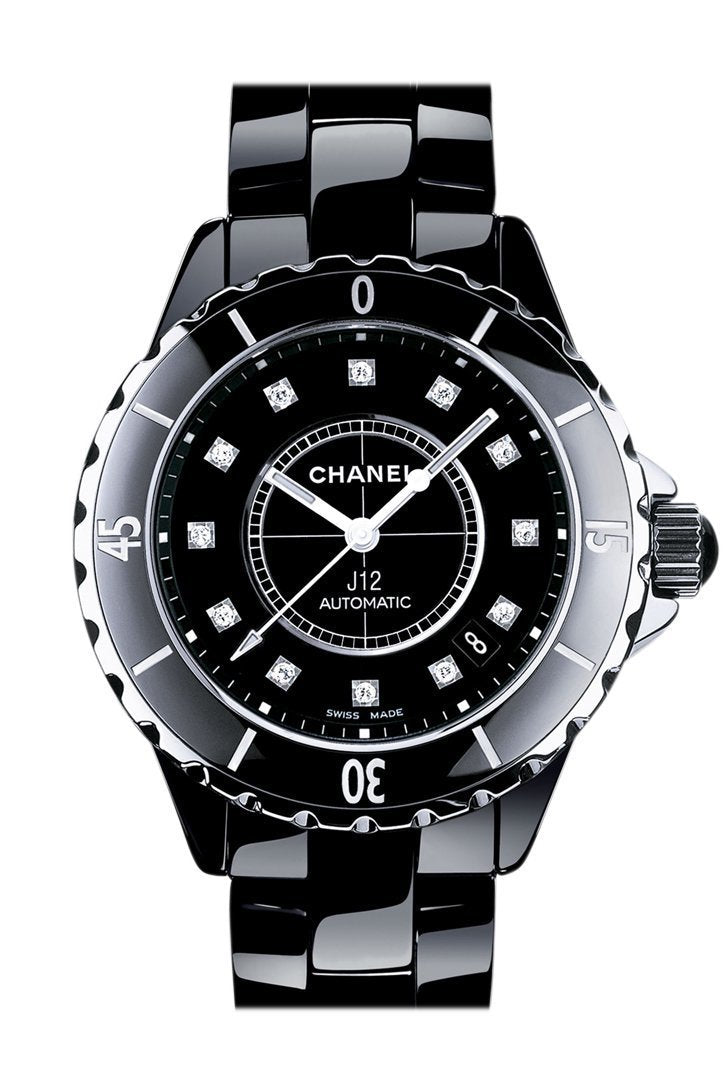 CHANEL J12 Black Ceramic Automatic Midsize Unisex Watch - H0685