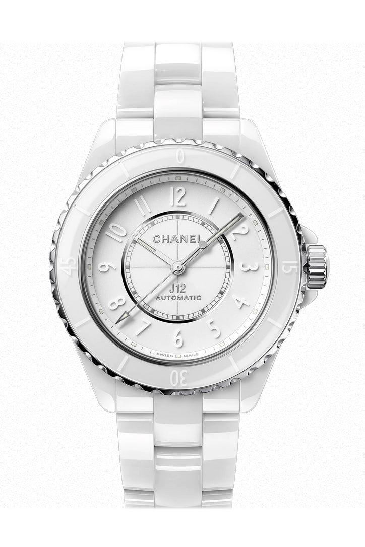 Chanel J12 Automatic White Diamond Bezel 38 Watch Caliber 12.1, H7189