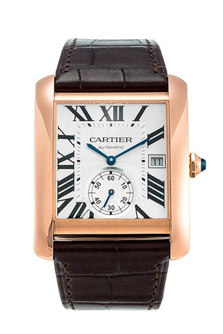 Cartier Tank MC Mechanical Silver Dial Brown