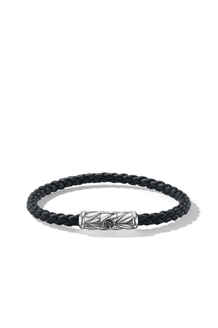 David Yurman Chevron Woven Rubber Bracelet in Black