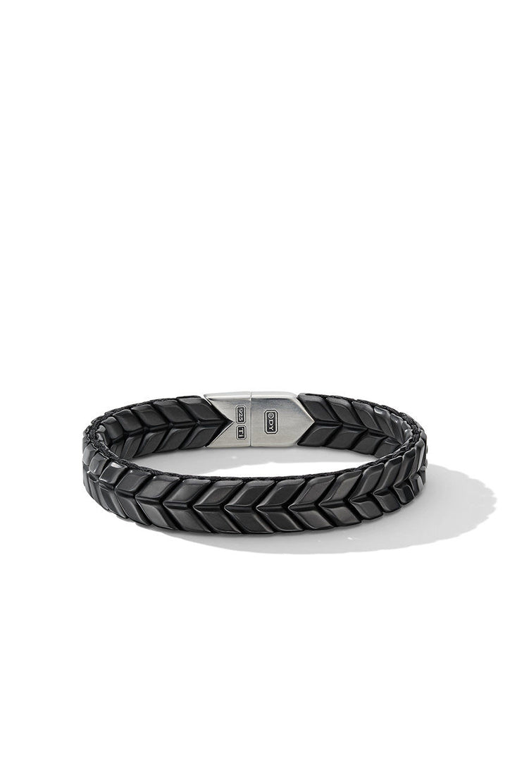 David Yurman Chevron Wide Woven Bracelet in Black Titanium