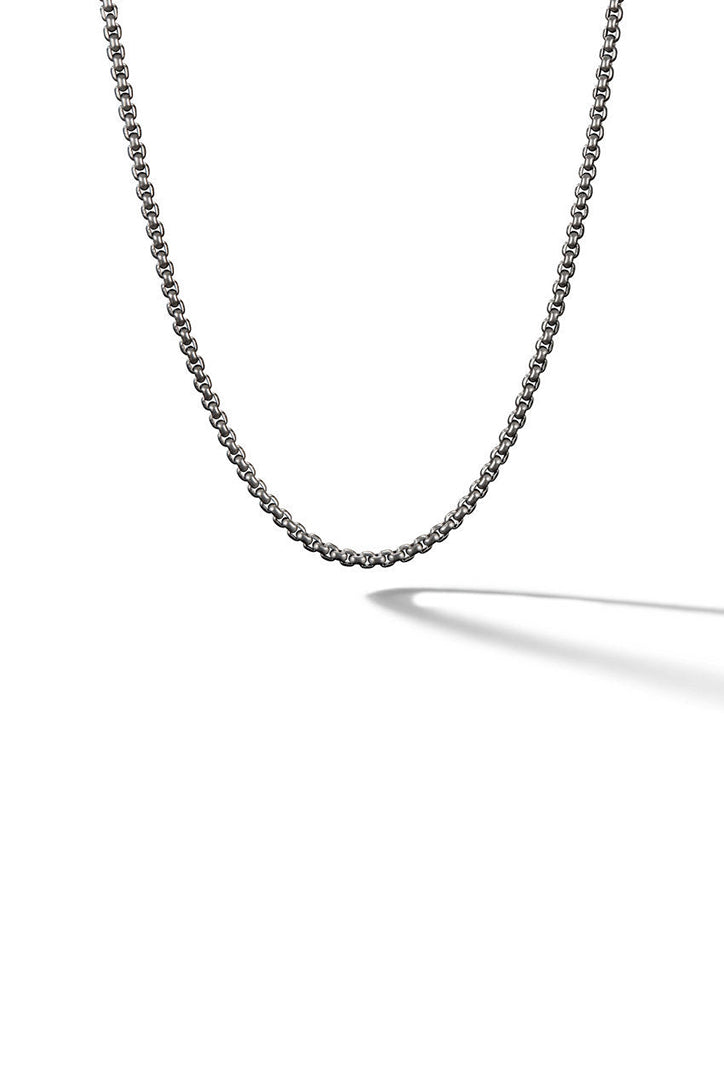 David Yurman Small Box Chain Necklace Grey Titanium and Sterling Silver
