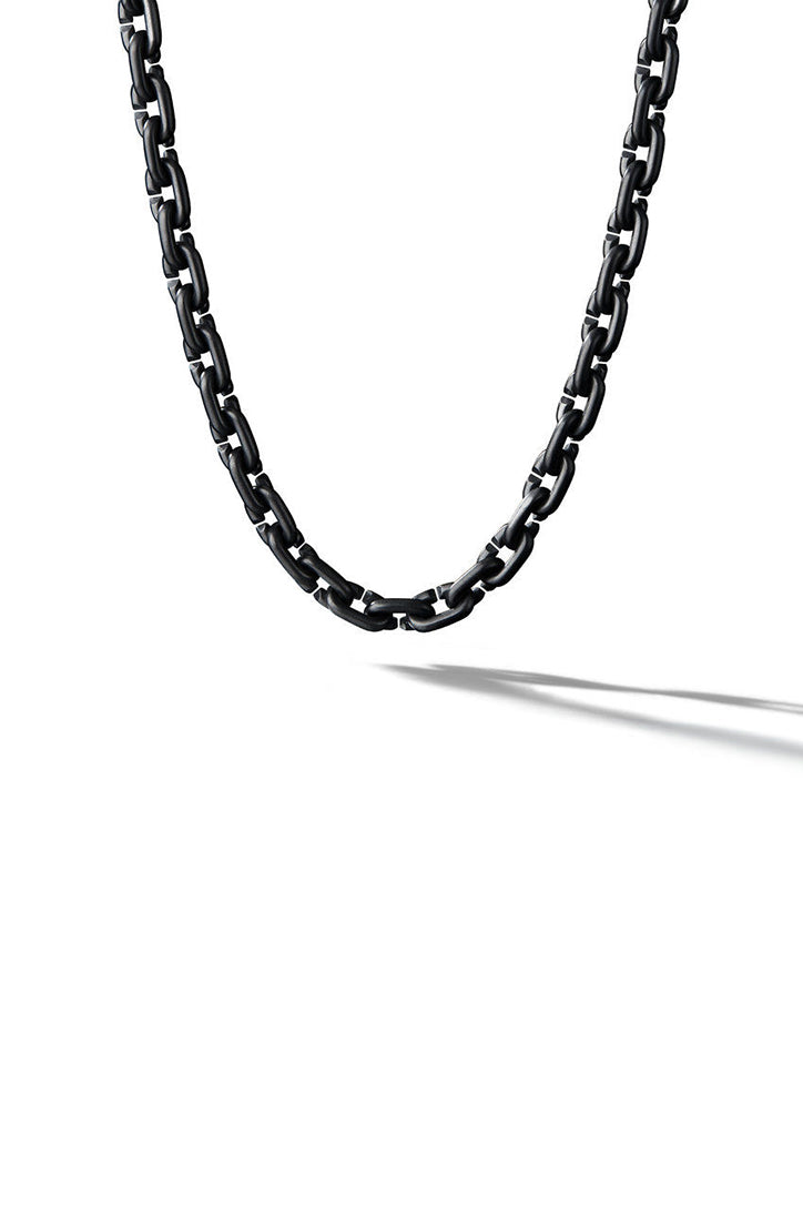 David Yurman Chain Link Narrow Neckace with Black Titanium