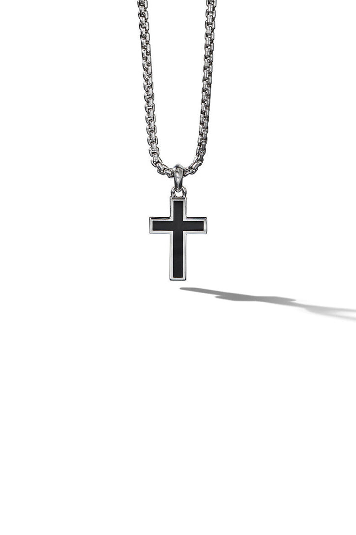 David Yurman Cross with Black Onyx Pendant