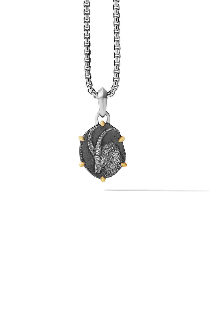 David Yurman Capricorn Amulet with 18K Yellow Gold Pendant