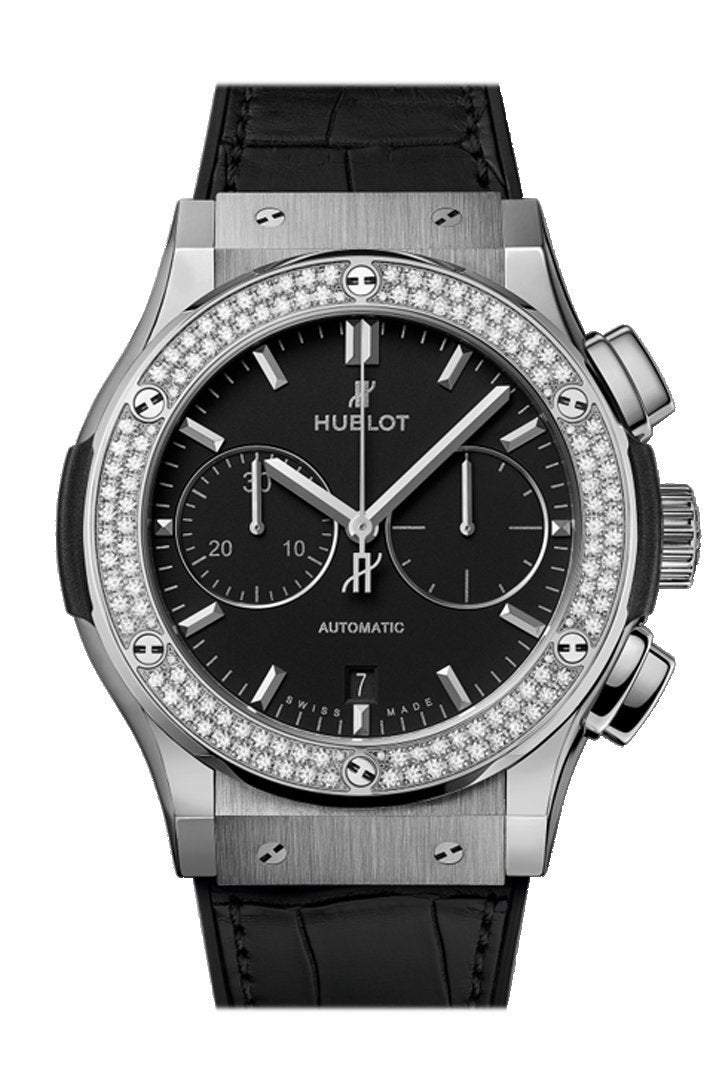 Hublot Classic Fusion Black Dial Chronograph Titanium Automatic Mens Watch 521.nx.1171.lr
