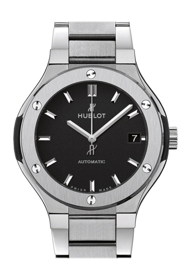 Hublot Classic Fusion Matte Black Dial Automatic Titanium Ladies Watch 585.nx.1170.nx
