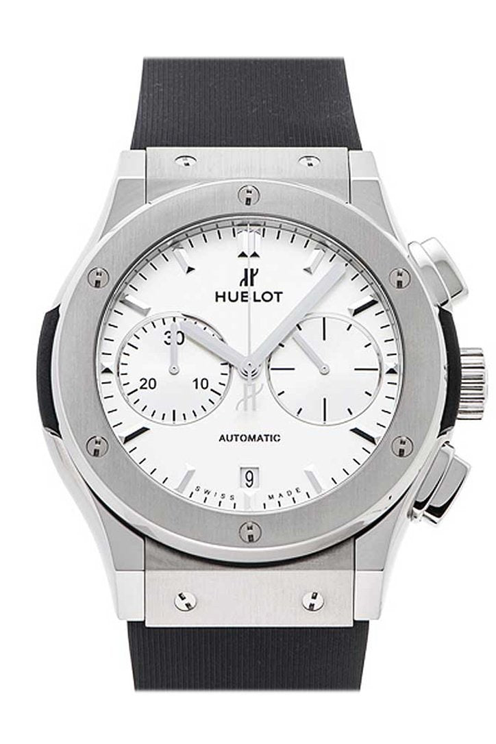 Hublot Classic Fusion Chronograph White Dial Titanium On Black Rubber Strap 521.nx.2611.rx Watch