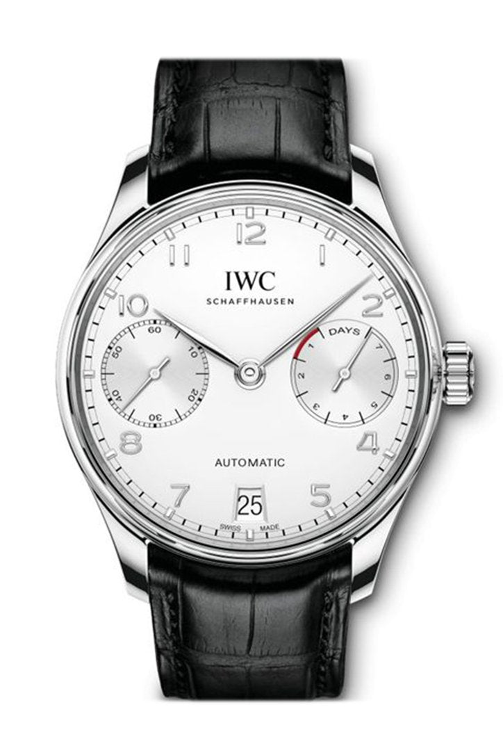 Iwc Portuguese 7 Days In Stainless Steel Silver Dial Mens Watch Iw500712