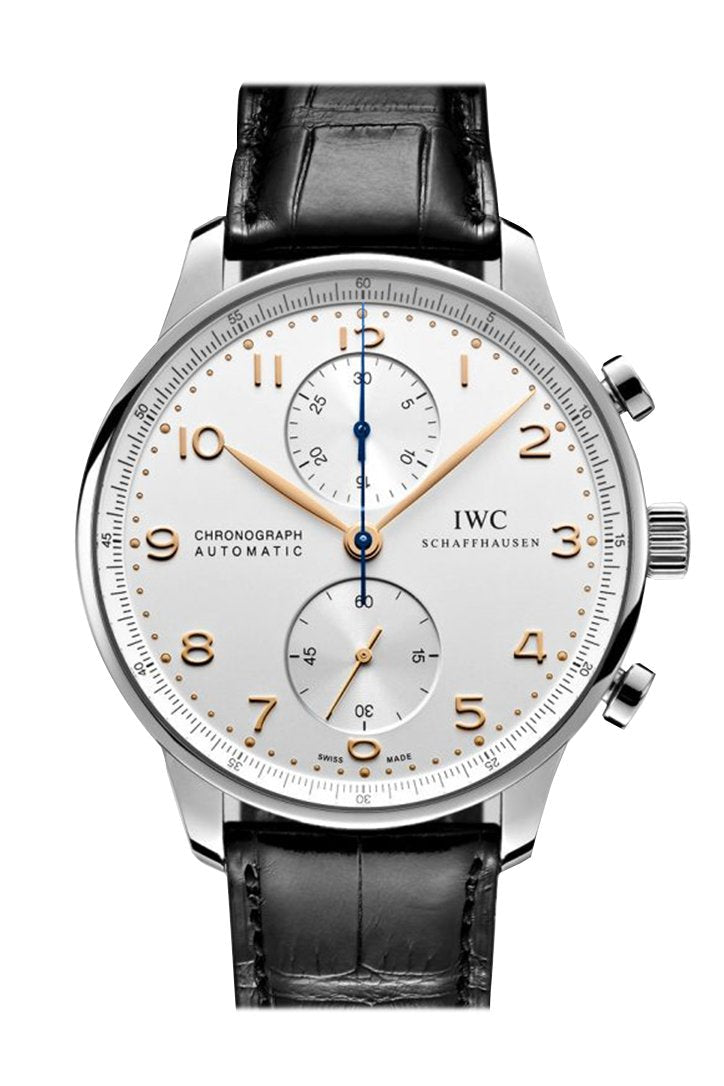 Iwc Portuguese Chronograph Silver Dial Mens Watch Iw371445