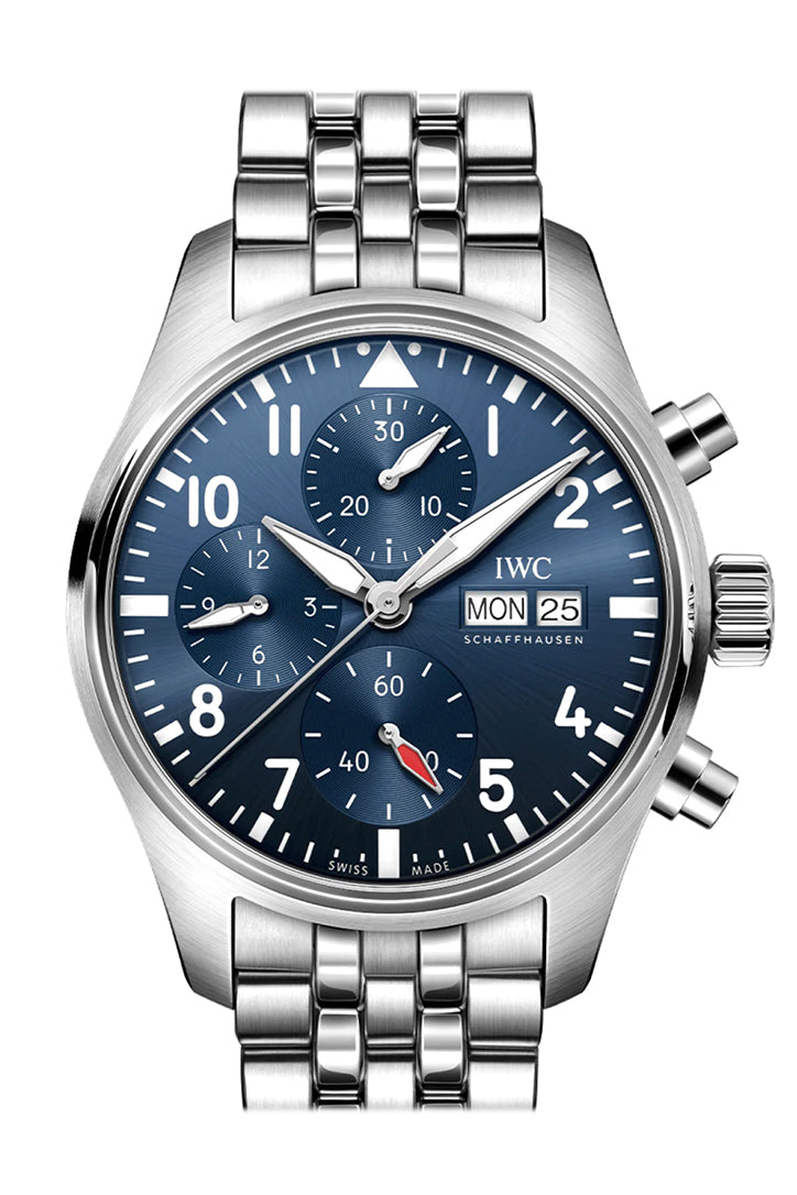 IWC Pilot Spitfire Silver Dial Chronograph 43mm Men's Watch IW387809