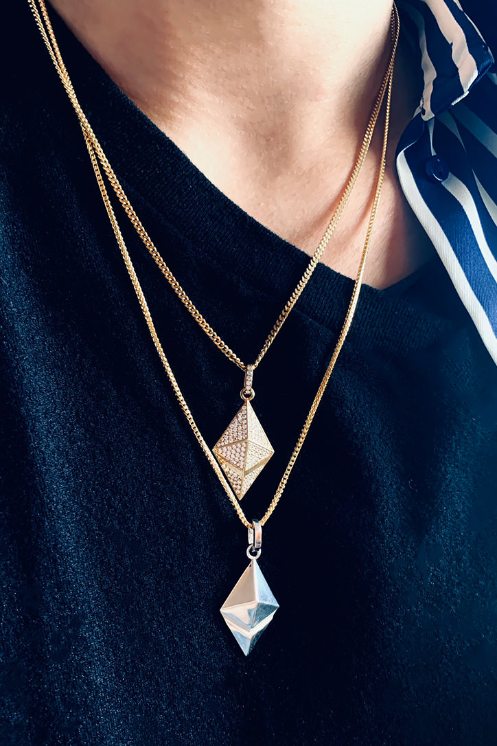 Ethereum ETH Necklace Pendant Diamonds Gold Cryptocurrency Crypto Jewelry Eleven Eleven NY 1111NY