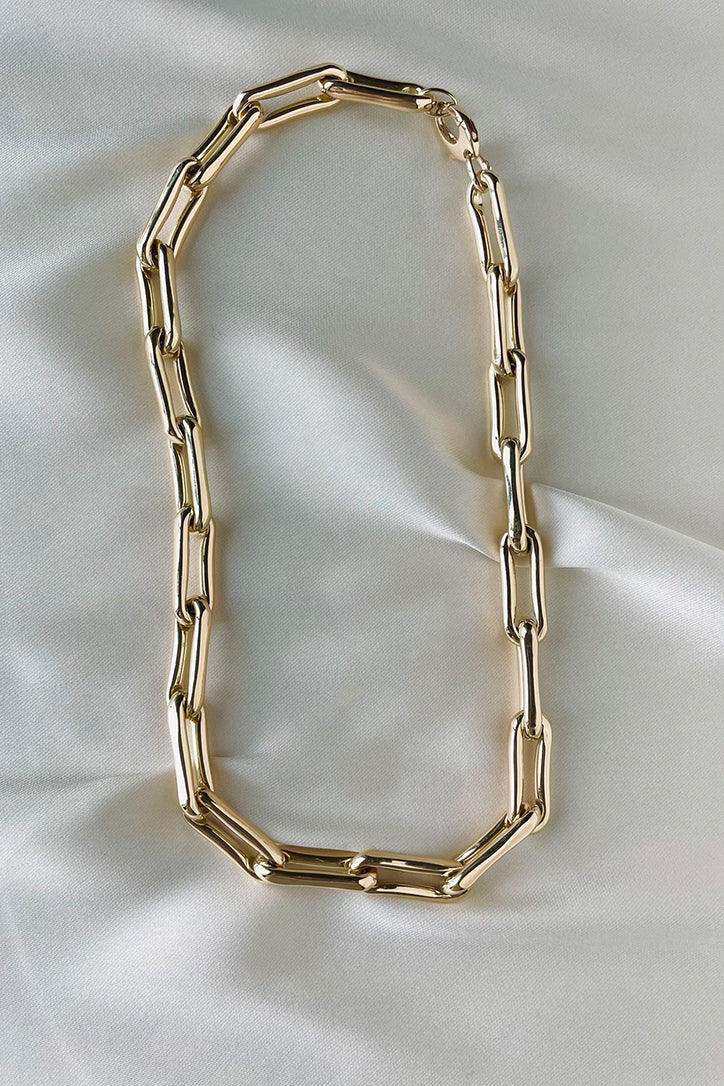 14K GOLD LINK CHAIN NECKLACE A