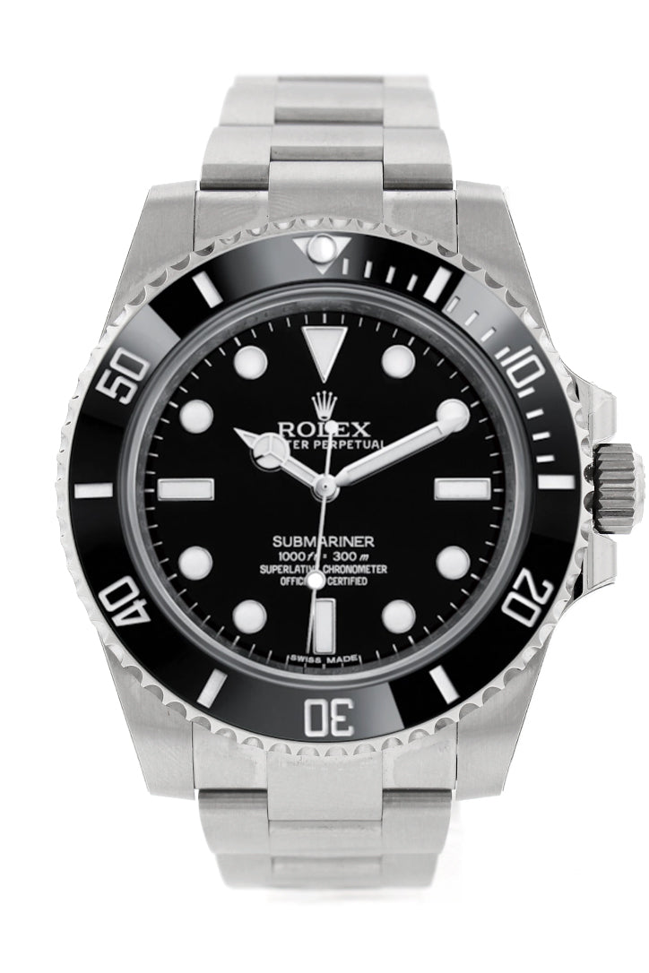 Rolex Submariner No Date Black Dial Steel Mens Watch 114060