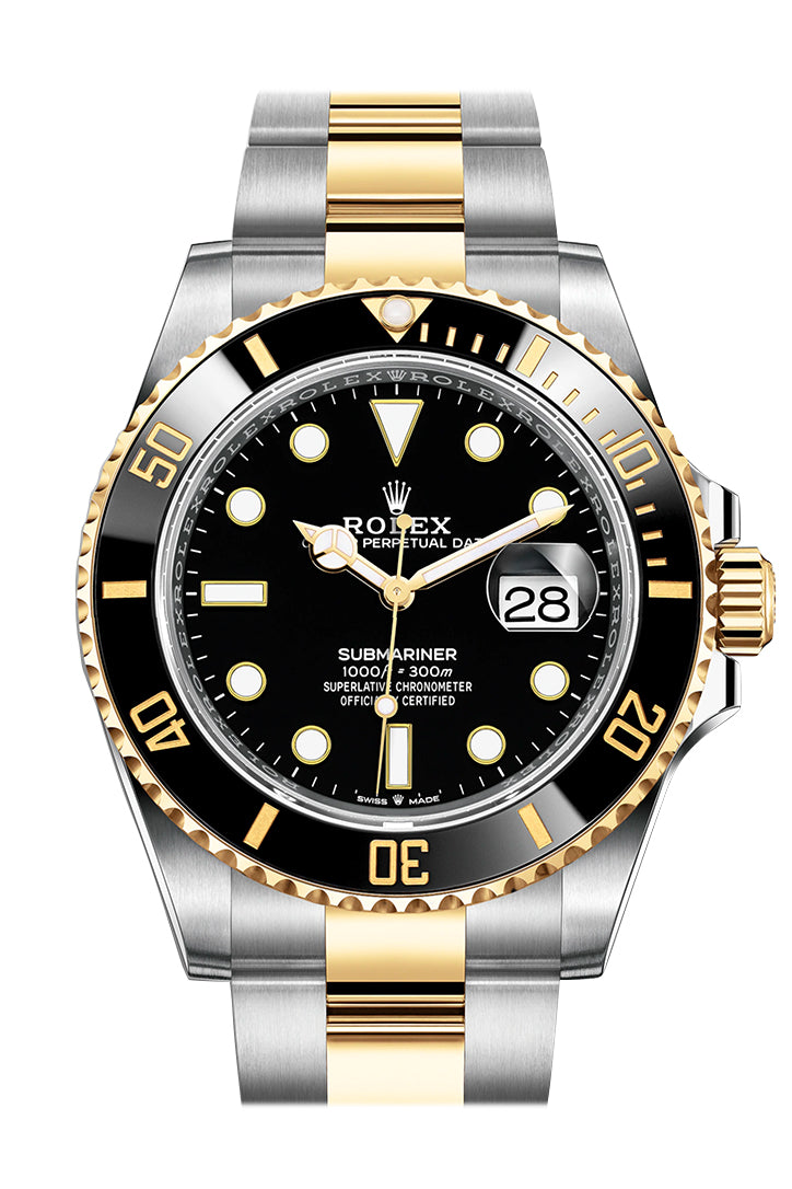 Rolex Submariner 41 Black Dial Stainless Steel and 18K Yellow Gold Bracelet Automatic Men's Watch 126613LN