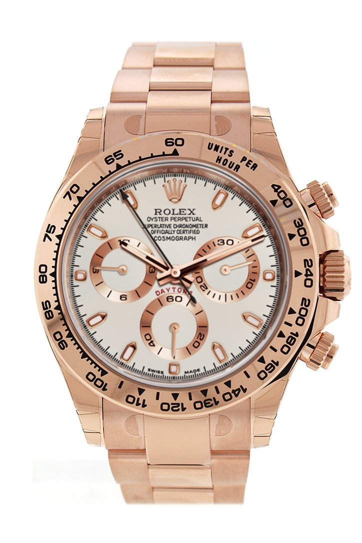Rolex Cosmograph Daytona Ivory Dial 18K Everose Gold Oyster Automatic Mens Watch 116505