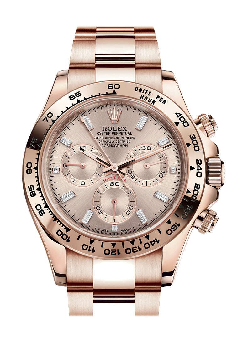 Rolex Cosmograph Daytona Ivory Dial 18K Everose Gold Rolex Oyster Automatic Men's Watch 116505