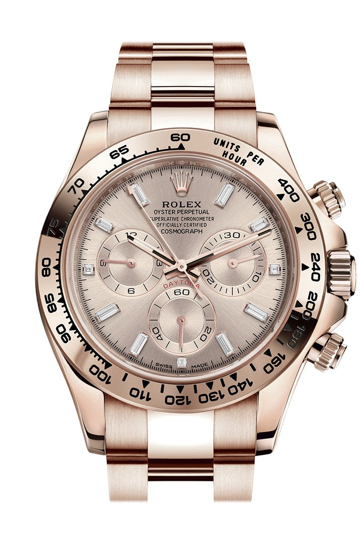 Rolex Cosmograph Daytona Diamond Dial 18K Everose Gold Men's Watch 116505