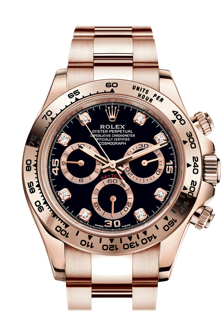 Rolex Daytona Black Diamond Dial Steel 18K Yellow Gold Men's Watch 116503