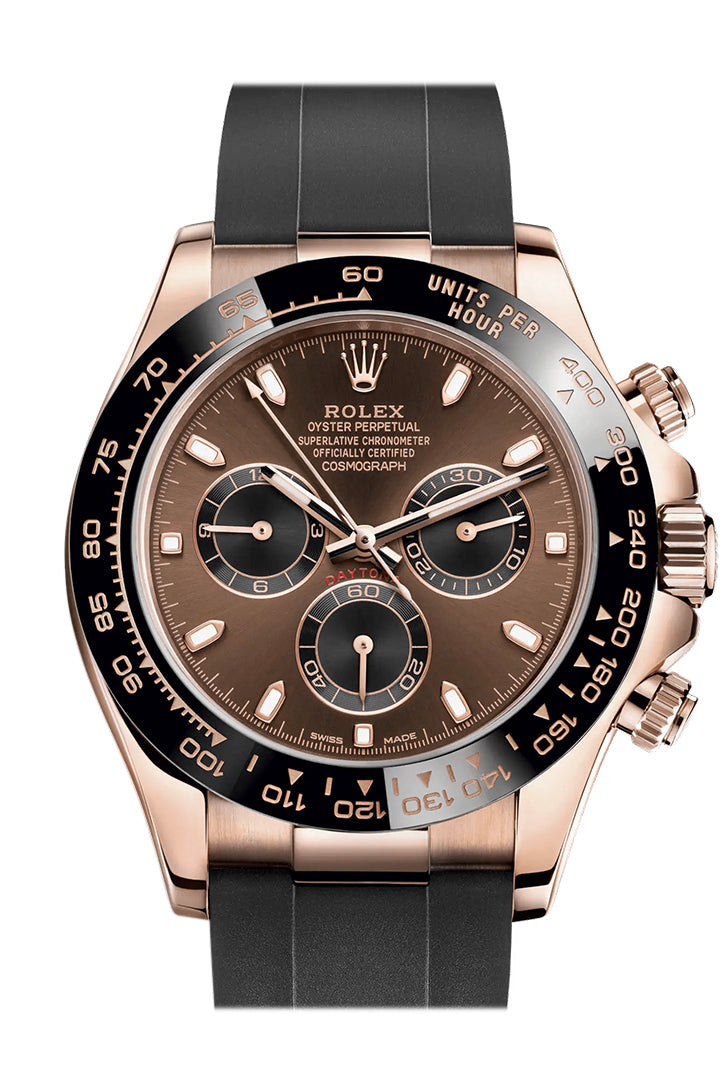 Rolex Cosmograph Daytona Rose Gold Chocolate and black Dial Oysterflex 116515LN