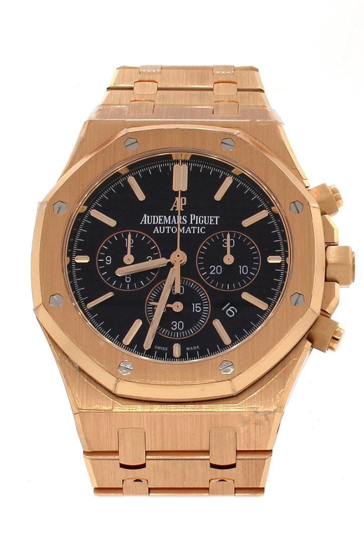 Audemars Piguet Royal Oak Chronograph Black Dial Watches 18Kt Pink Gold 26320Or.oo.1220Or.01 / None