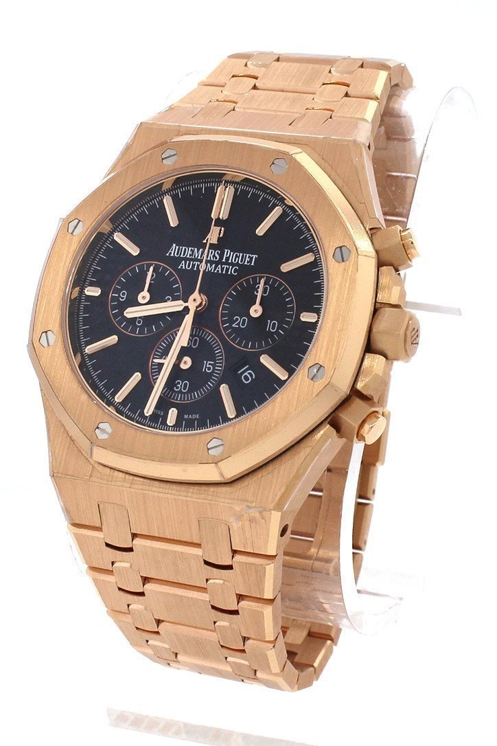 Audemars Piguet Royal Oak Chronograph Black Dial Watches 18Kt Pink Gold 26320Or.oo.1220Or.01 Watch