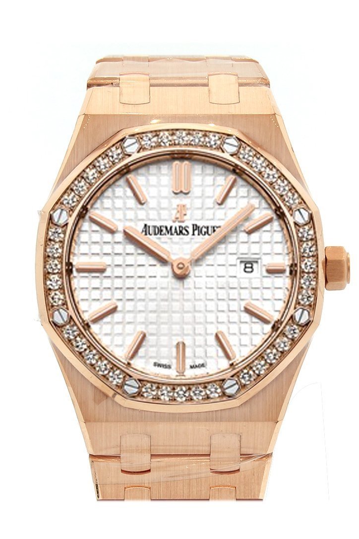 AUDEMARS PIGUET Royal Oak 33 Brown Dial Ladies Pink Gold Watch 67650OR.OO.1261OR.01