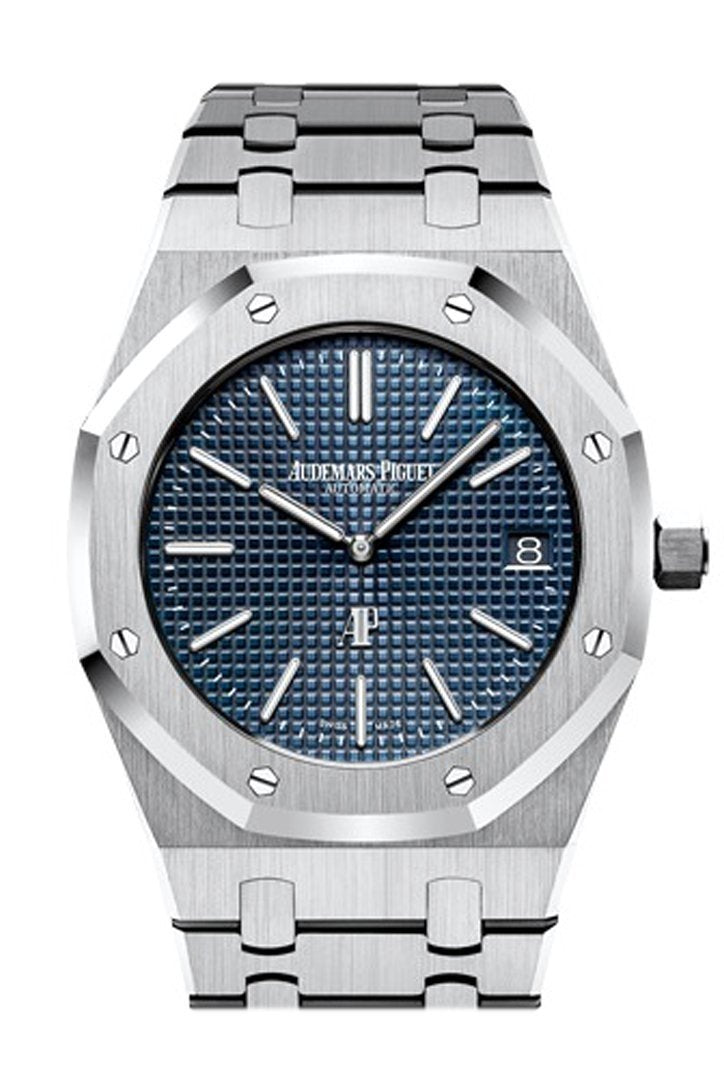 Audemars Piguet Royal Oak 39Mm Blue Dial Extra-Thin Stainless Steel Watch 15202St.oo.1240St.01