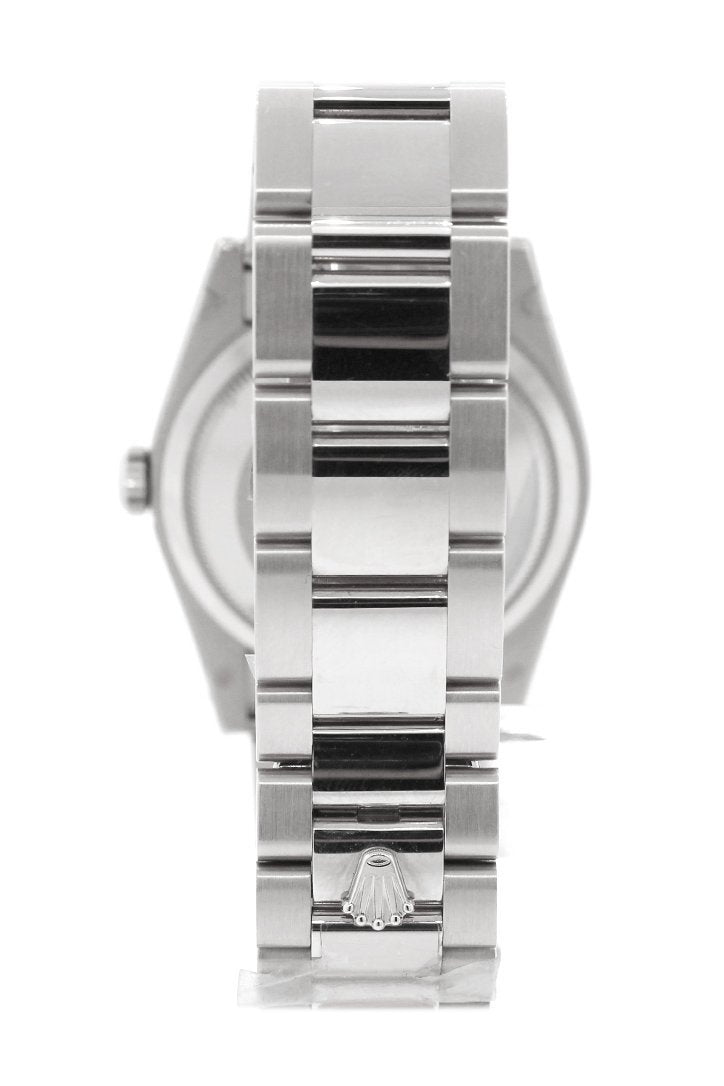 Rolex Day-Date 36 Silver set with Diamonds Dial Fluted Bezel Oyster White Gold Watch 118239