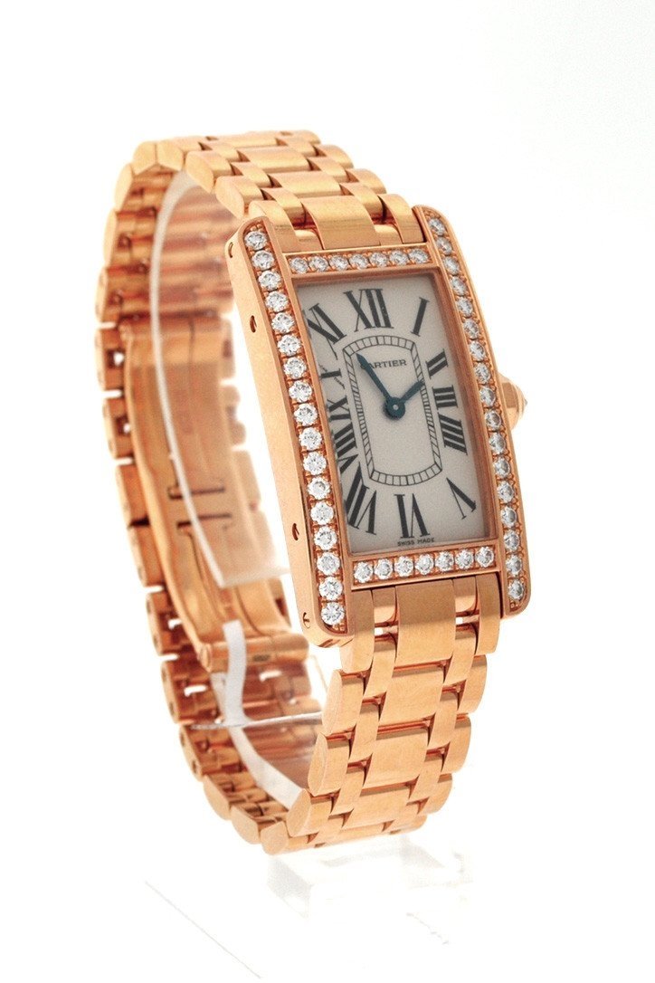 Cartier Tank Americaine Small 18K Pink Gold Case set with Diamonds 