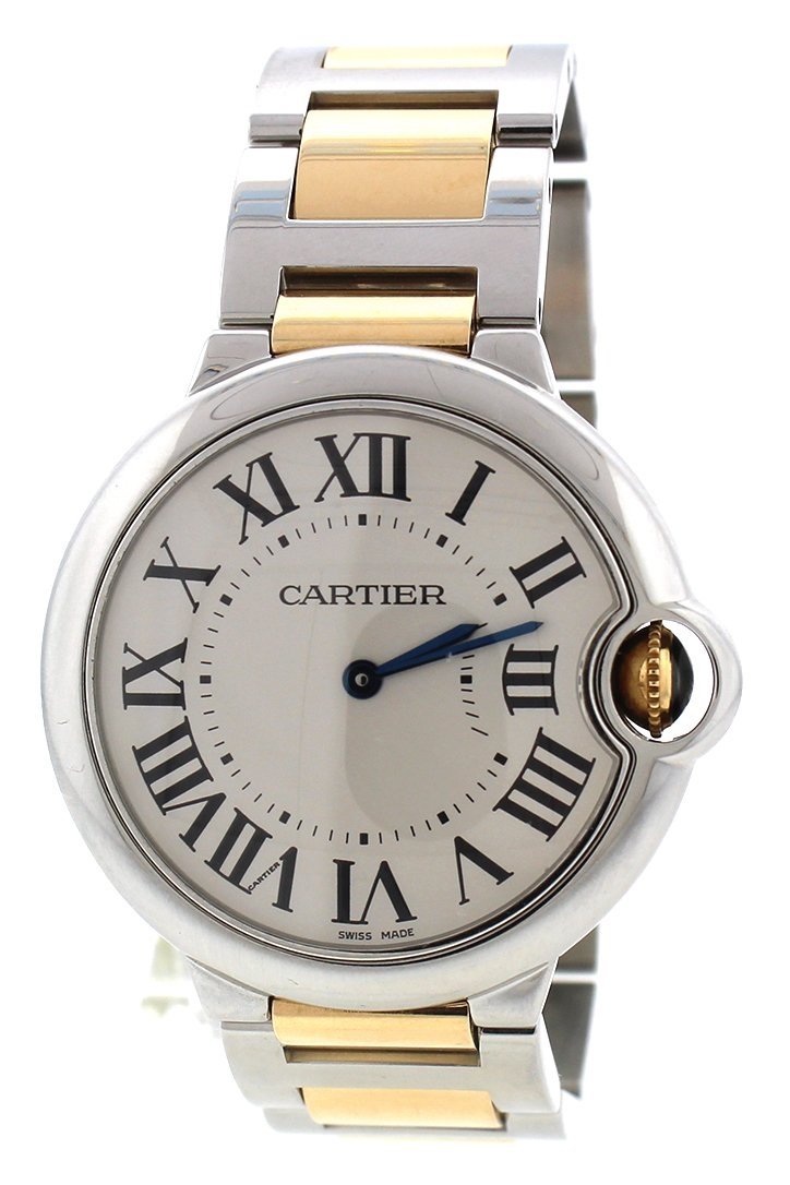 Cartier Ballon Bleu 36Mm Steel Yellow Gold Ladies Watch W69008Z3 Pre-Owned-Watches