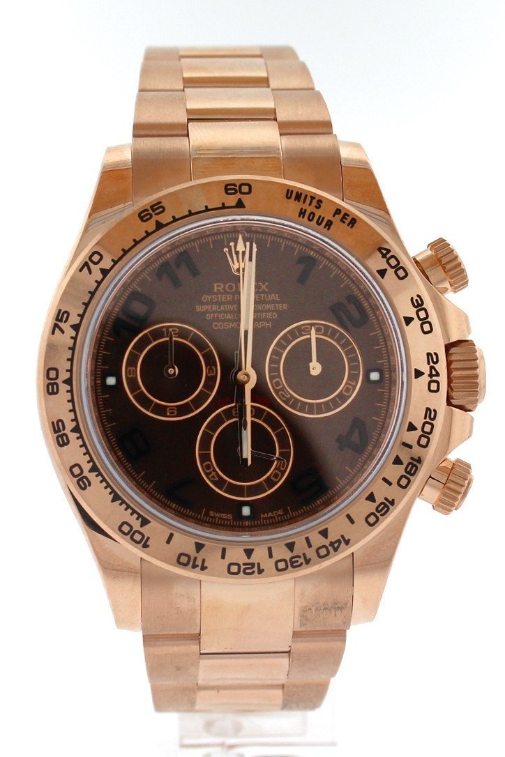 Rolex Cosmograph Daytona Chocolate Dial 18K Everose Gold Oyster Automatic Mens Watch 116505
