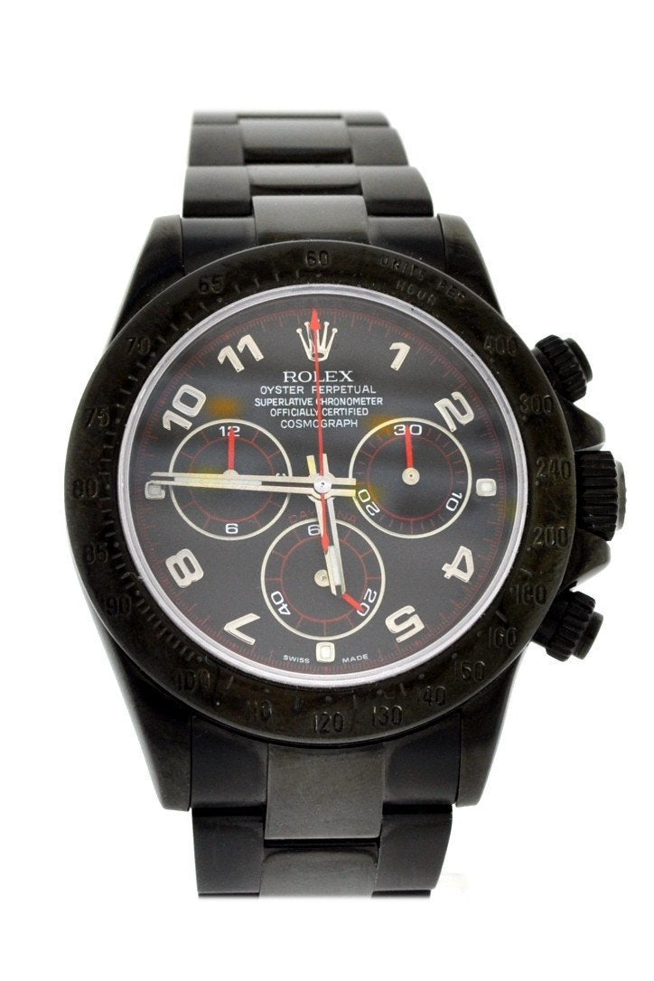 Rolex Black-pvd Cosmograph Daytona Black Dial Stainless Steel Black Boc Coating Oyster Men's Watch